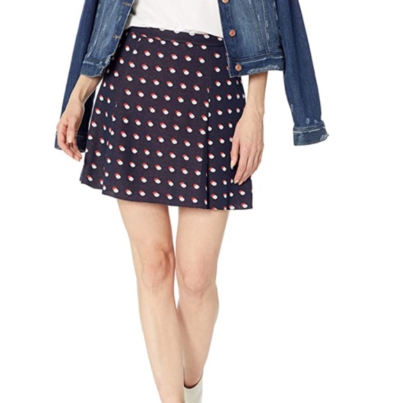 NWT BCBGeneration Navy Polka Dot Mini Flare Skirt - Picture 1 of 3